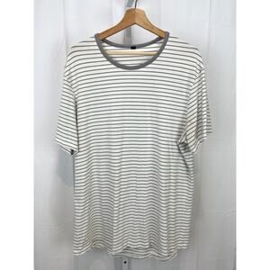 LULULEMON Mens 5 Year Basic Tee Short Sleeve Stripe White Gray Estimated L XL
